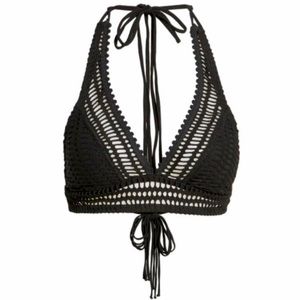 Robin Piccone • M • Black Halter Bikini Top